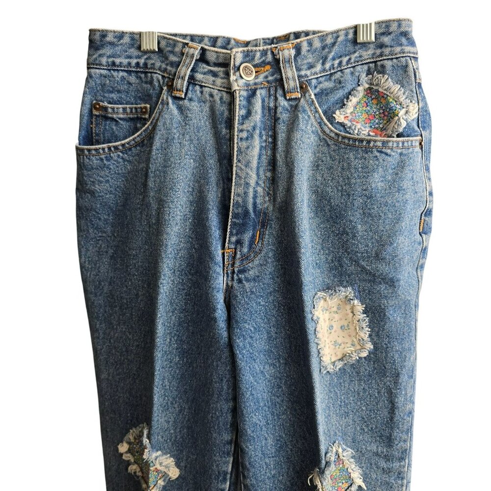 Pepe Jeans Worlds Apart Vintage Denim Patchwork Jeans 7/8 USA 39 Europe HS238